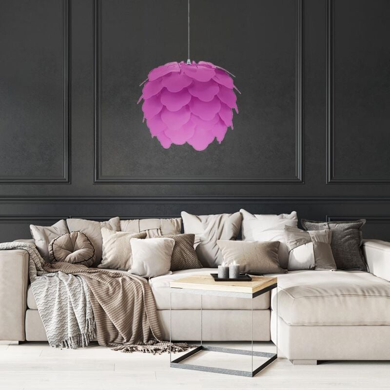 foto del prodotto foglie lampada a sospensione soggiorno camera da letto fiori lampada da soffitto viola in un set che include lampadine a led