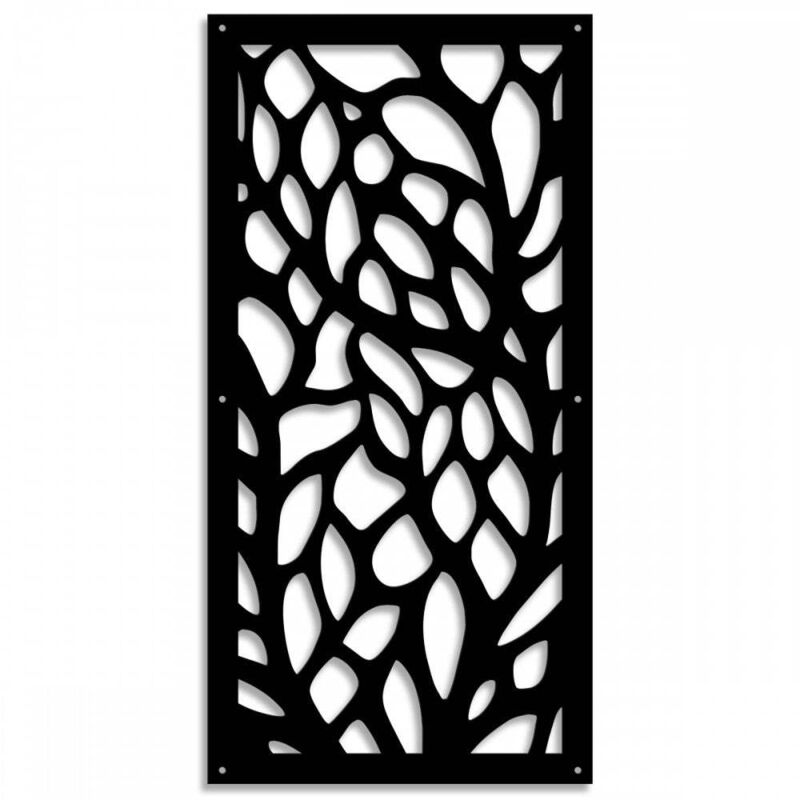 foto del prodotto foglie pannello pvc traforato spessore 1cm parasole misura 47x94 cm colore nero