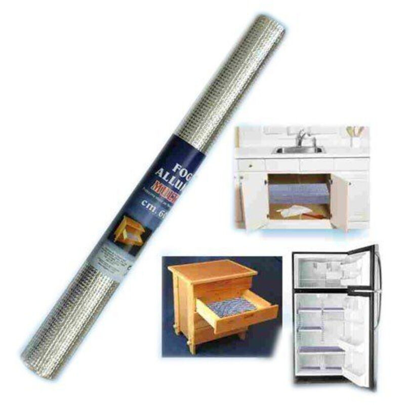 foto del prodotto foglio alluminio multifunzione cucina tappeto protezione mensole 60x200cm trade shop traesio