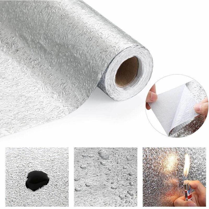 foto del prodotto foglio di alluminio autoadesivo per cucina resistente al calore 2,5m modello model a