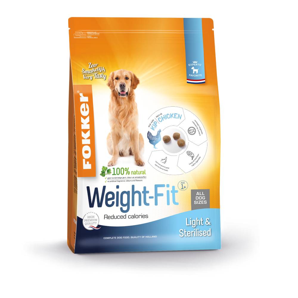 foto del prodotto fokker light weight fit crocchette per cani 13 kg
