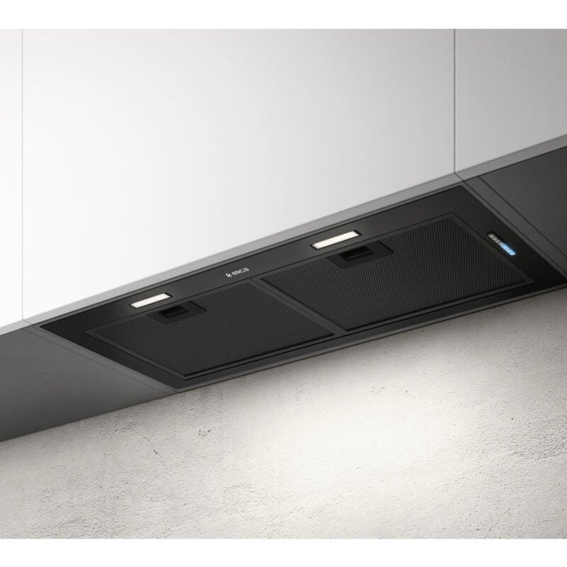 foto del prodotto fold blk 80. potenza massima di estrazione 600 m h, tipo di estrazione aspirante filtrante, classe di efficienza dinamica del fluido c. tipo 