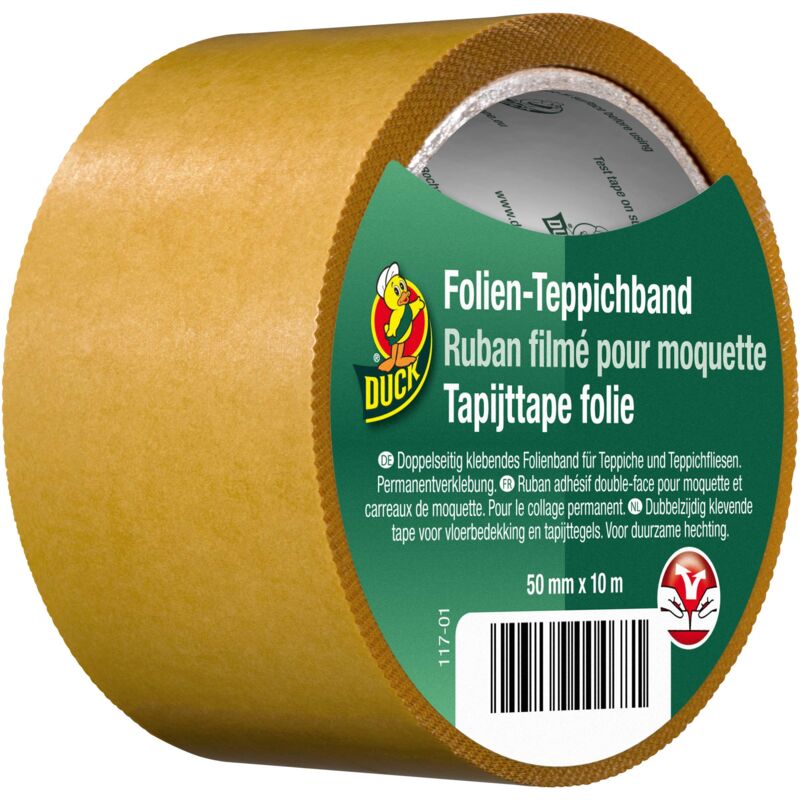 foto del prodotto folien nastro biadesivo per incollaggio permanente di tappeti, 50 mm x 10 m. duck
