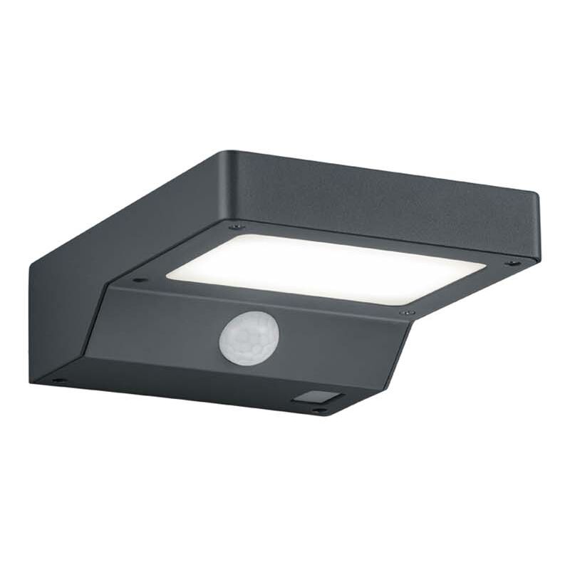 foto del prodotto fomosa applique led da esterno solare ricaricabile antracite con sensore di movimento ip44 p.16cm