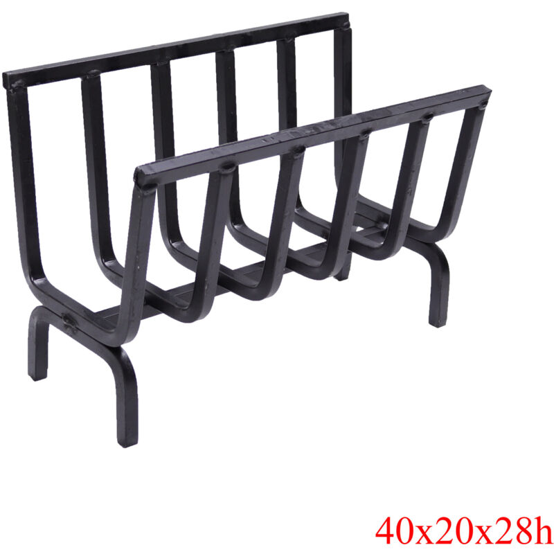 foto del prodotto fonderia bongiovanni brucialegna portalegna braciere in ferro per camino e barbecue scegli la misura 40x20x28h cm