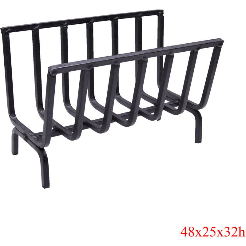 foto del prodotto fonderia bongiovanni bucialegna portalegna braciere in ferro per camino e barbecue scegli la misura 48x25x32h cm
