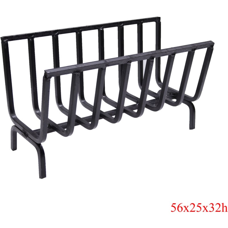 foto del prodotto fonderia bongiovanni bucialegna portalegna braciere in ferro per camino e barbecue scegli la misura 56x25x32h cm