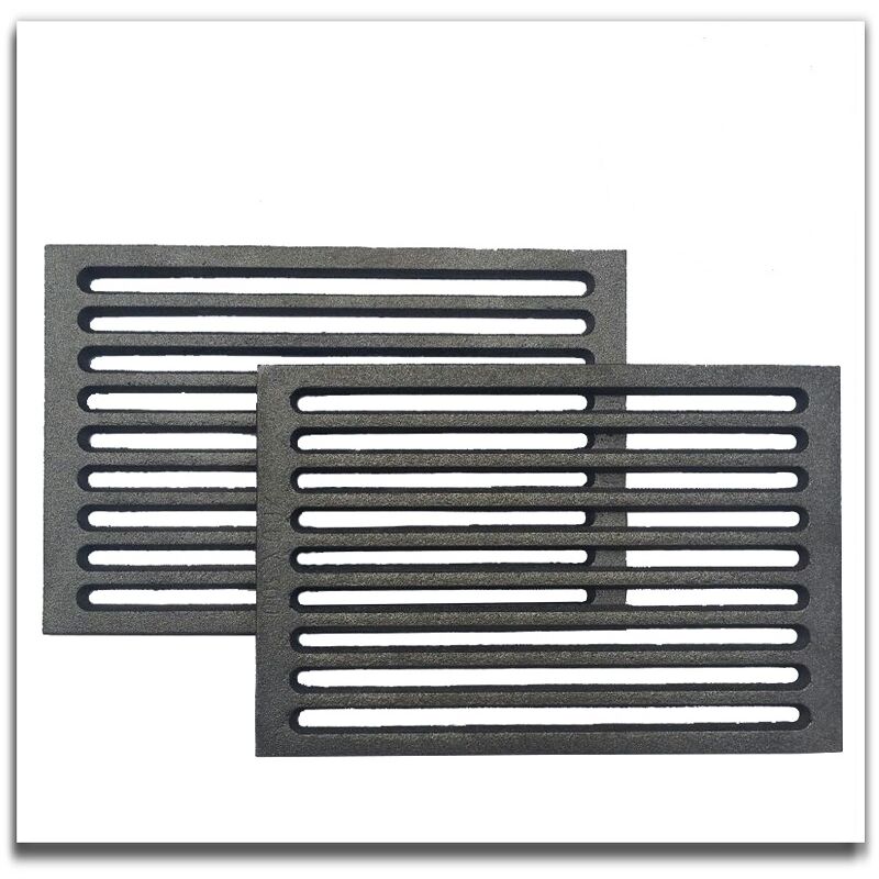 foto del prodotto fonderia bongiovanni coppia di griglie in ghisa cm 20x30x1 cm cod.l per camino stufa barbecue