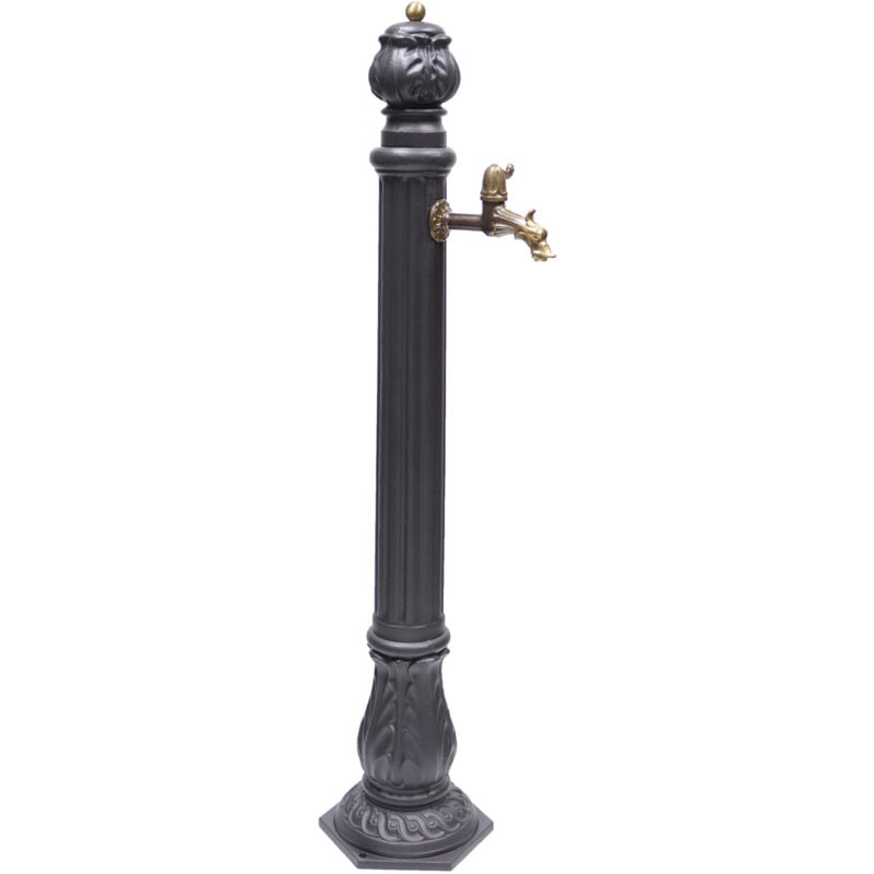 foto del prodotto fonderia bongiovanni fontana a colonna diana in ghisa per casa giardino con rubinetto cod. 147 in ottone brunito