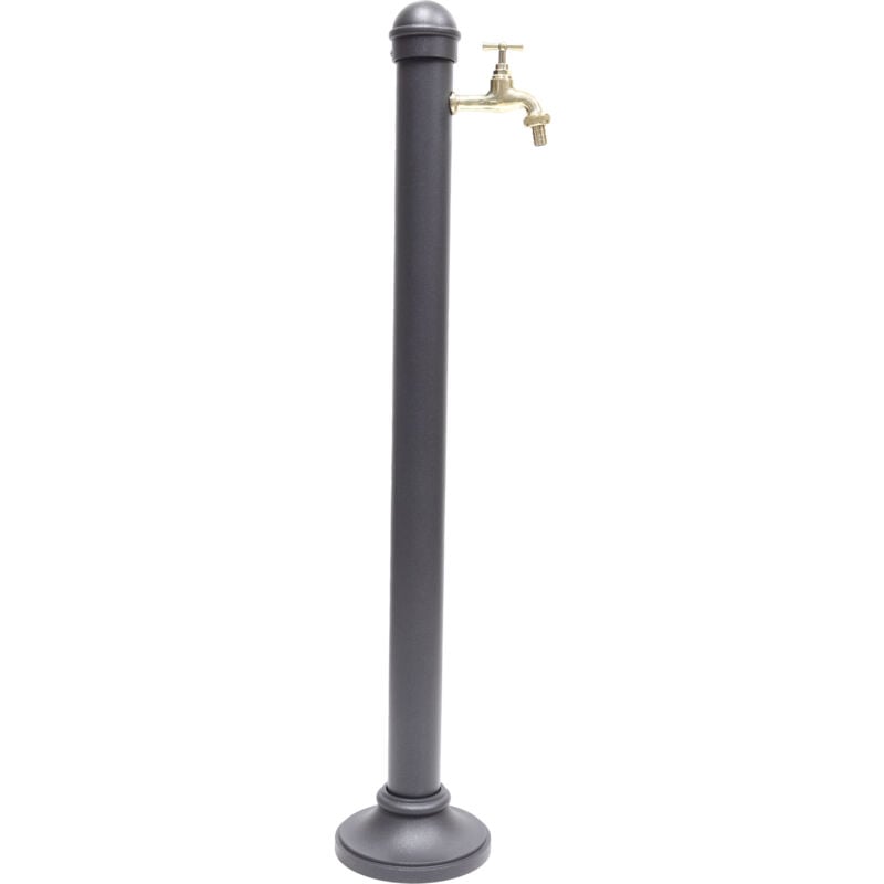 foto del prodotto fonderia bongiovanni fontana a colonna enna per casa giardino colore grigio ghisa con rubinetto in ottone lucido mod.195l