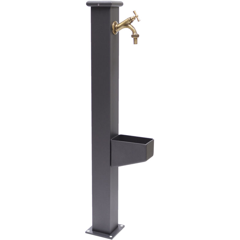 foto del prodotto fonderia bongiovanni fontana a colonna itaca in ghisa e acciaio casa giardino con rubinetto in ottone brunito mod.303b