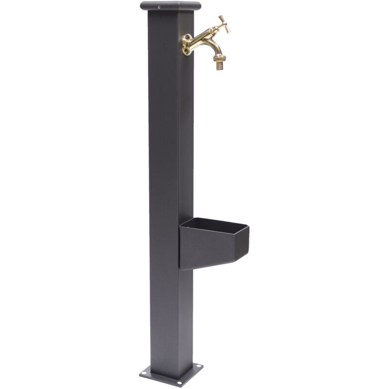 foto del prodotto fonderia bongiovanni fontana a colonna itaca in ghisa e acciaio casa giardino con rubinetto in ottone lucido mod.303l