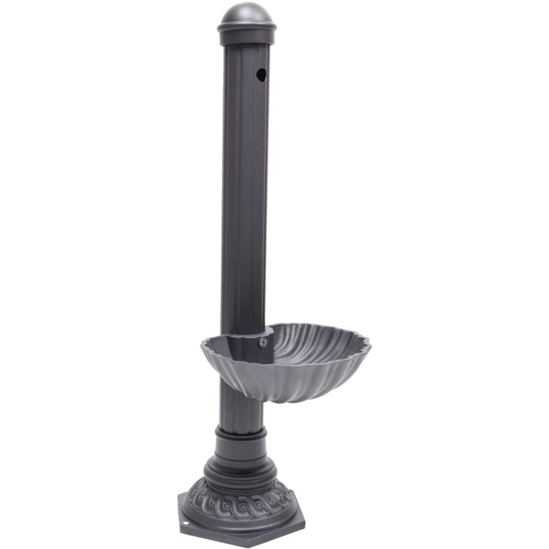 foto del prodotto fonderia bongiovanni fontana a colonna pandora per casa giardino colore grigio ghisa con vasca senza rubinetto