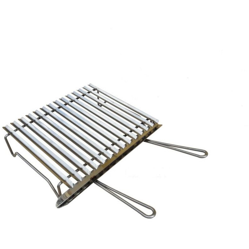 foto del prodotto fonderia bongiovanni graticola tutta acciaio inox, griglia in inox per barbecue con recupero oli scegli la misura 50x40 cm