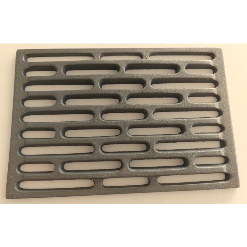 foto del prodotto fonderia bongiovanni griglia in ghisa per camino stufa barbecue fondello per cenere, cm 19,5x29 smussata ai bordi