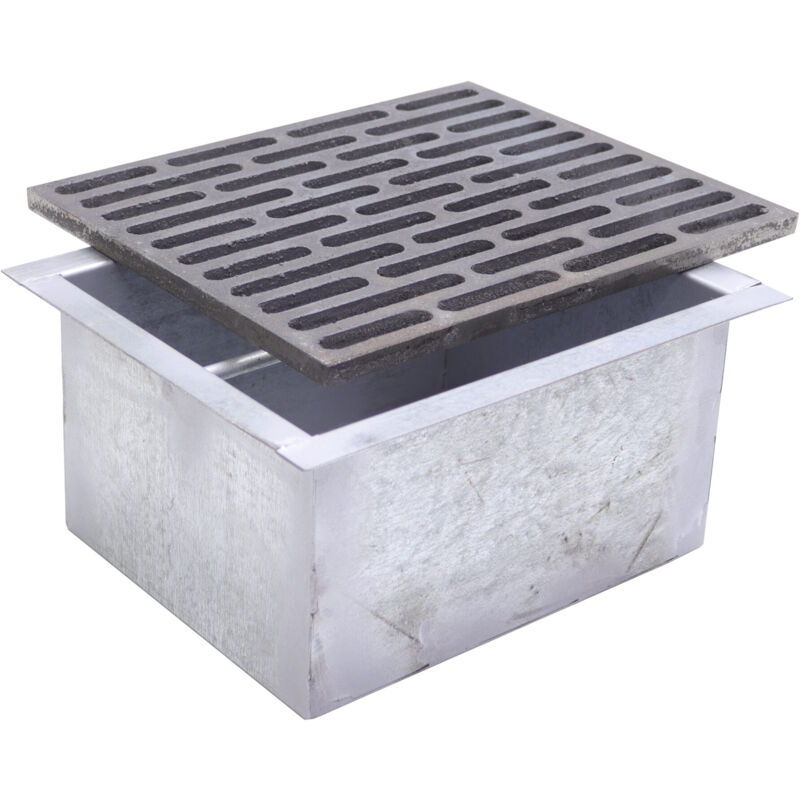 foto del prodotto fonderia bongiovanni - kit griglia in ghisa 24x24 per camino con cassetto raccogli cenere 14h cm