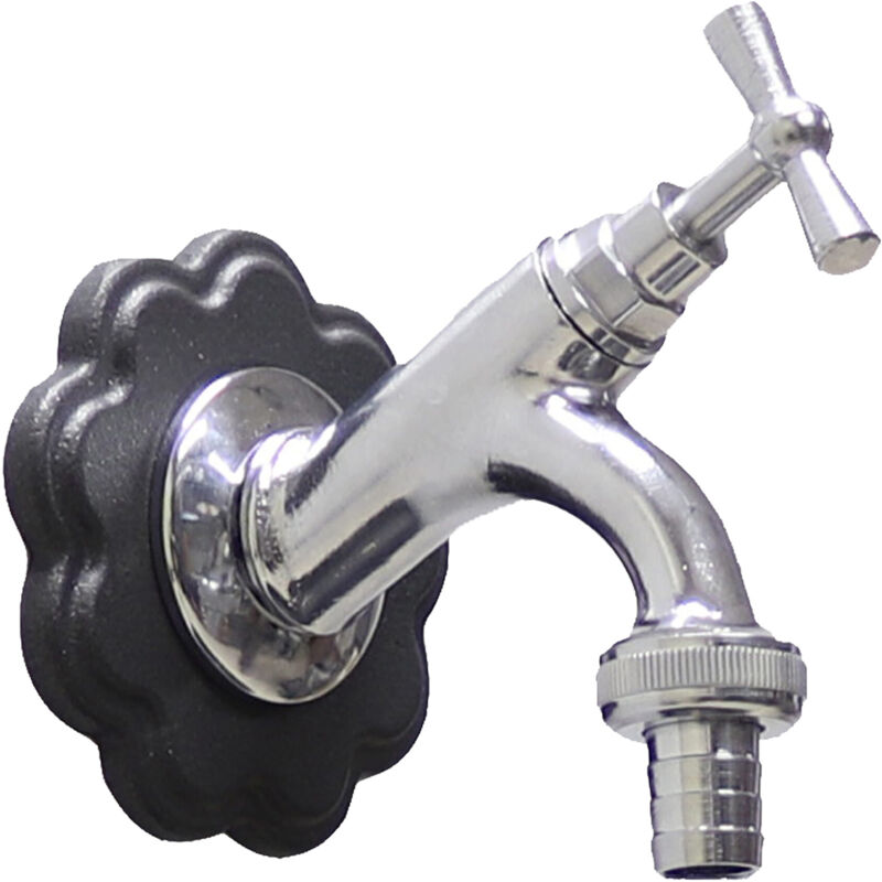 foto del prodotto fonderia bongiovanni rubinetto in ottone modello 303 completo di rosone margherita per casa fontana vasca lavello finitura ottone a scelta cromato
