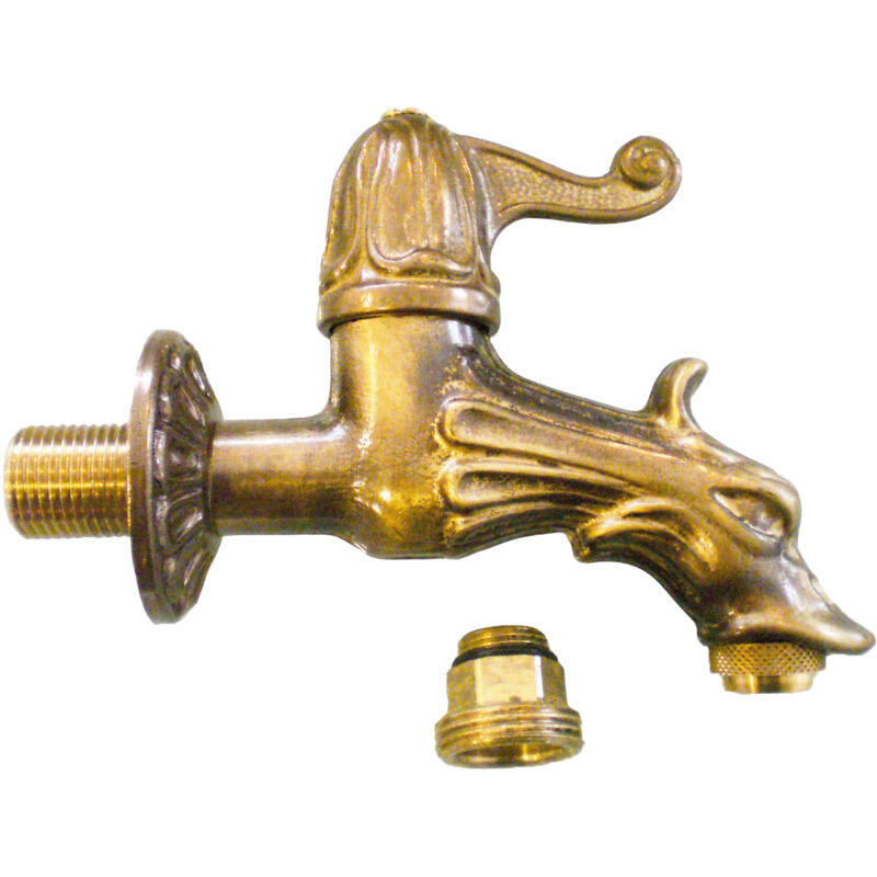 foto del prodotto fonderia bongiovanni rubinetto modello 147 c in ottone con attacco per gomma per fontana da giardino casa 1 2 