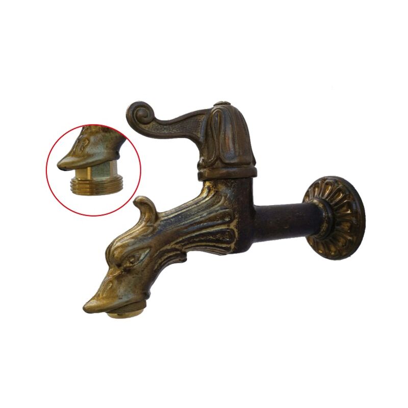foto del prodotto fonderia bongiovanni rubinetto modello 147 in ottone con attacco per gomma per fontana da giardino casa 1 2 