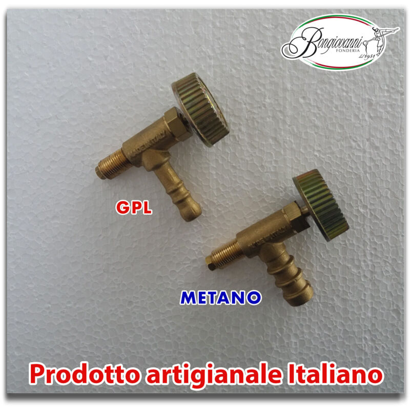 foto del prodotto fonderia bongiovanni rubinetto ottone gas metano o gpl per bruciatore fornellone barbecue universale gpl