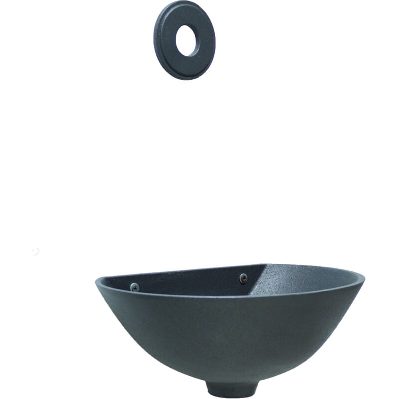 foto del prodotto fonderia bongiovanni vasca a muro modello 600 lavello fontana a parete grigio ghisa casa giardino balcone con rosone disco