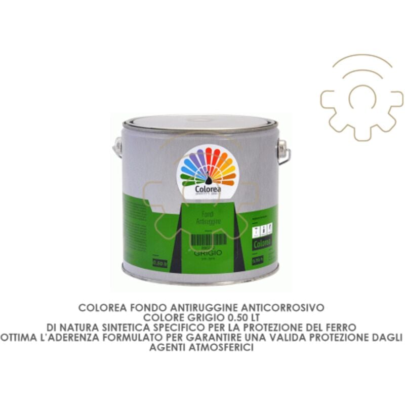 foto del prodotto fondo antiruggine e anticorrosivo colore grigio da 0,50 lt colorea