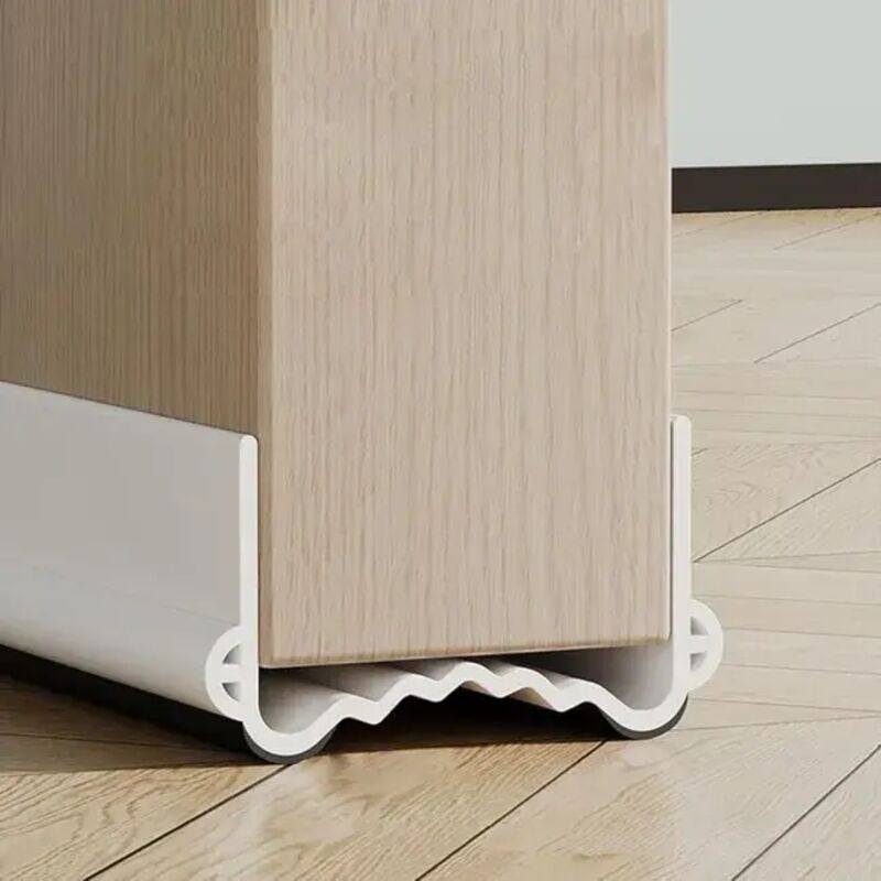 foto del prodotto fondo porta isolato da 100 cm, paraspifferi antifreddo, guarnizione porta antirumore, striscia sigillante termoisolante bianco, larghezza 3,5 5,5 cm 
