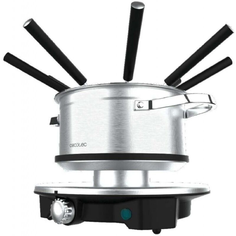foto del prodotto fondue elettrica per formaggio, cioccolato e olio, con 1500 w e 8 forchette. cecotec