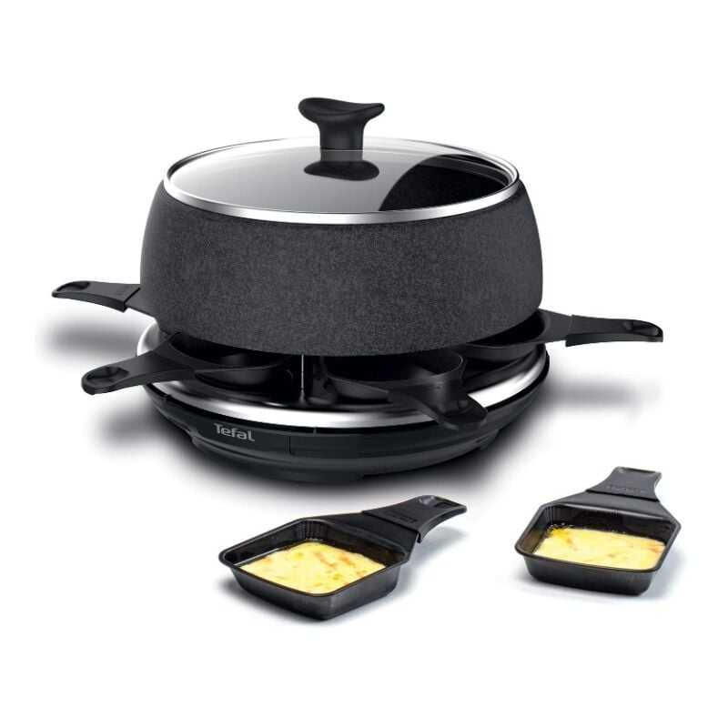 foto del prodotto fonduta raclette cr pe formaggio gratinato scatola 6pen1 6 tazze re12c812 tefal