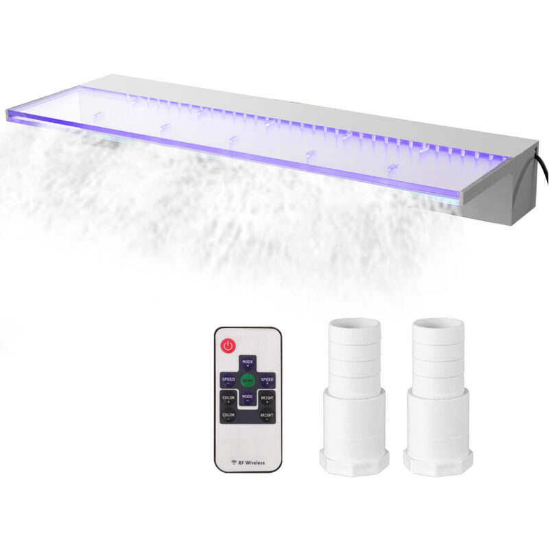 foto del prodotto fontana a cascata per piscina 36,2x3,2x8,1 pollici, 17 colori led, telecomando, cascata acrilica per laghetto da giardino, piscina mophorn