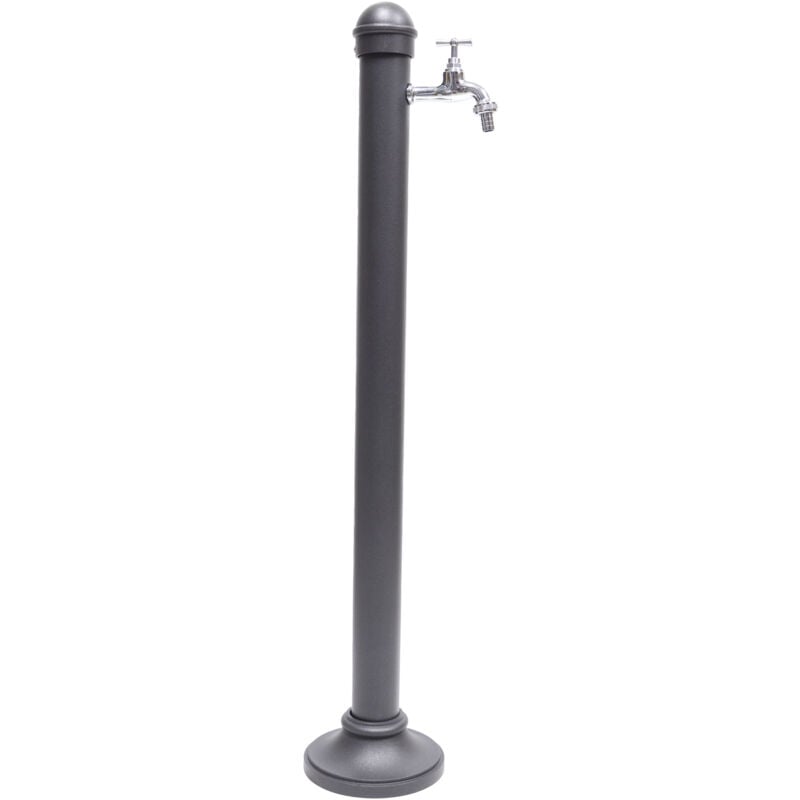 foto del prodotto fontana a colonna enna per casa giardino colore grigio ghisa con rubinetto in ottone cromato mod.195c