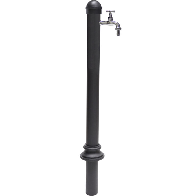 foto del prodotto fontana a colonna erice per casa giardino colore grigio ghisa con rubinetto in ottone cromato modello 195c