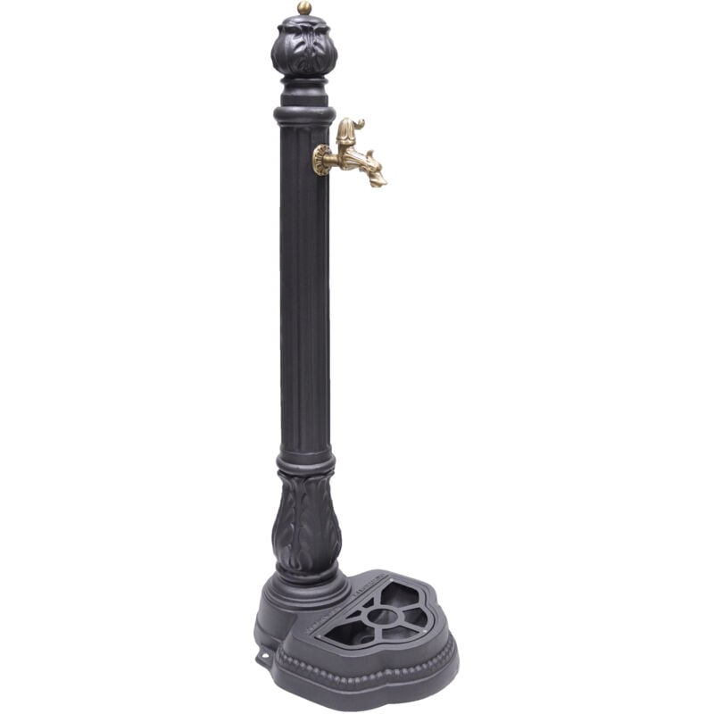 foto del prodotto fontana a colonna iside in ghisa per casa giardino con rubinetto cod. 147 c in ottone brunito