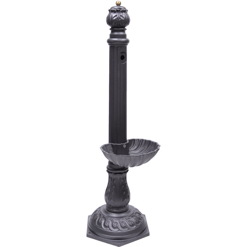 foto del prodotto fontana a colonna venere per casa giardino colore grigio ghisa con vasca con o senza rubinetto in ottone a scelta senza rubinetto