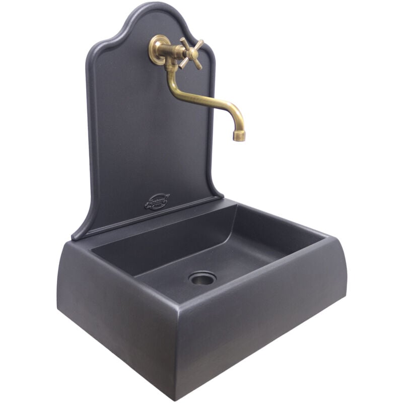 foto del prodotto fontana a muro tolosa lavello fontana parete per casa giardino balcone con rubinetto in ottone a scelta fontana con rubinetto brunito cod.304