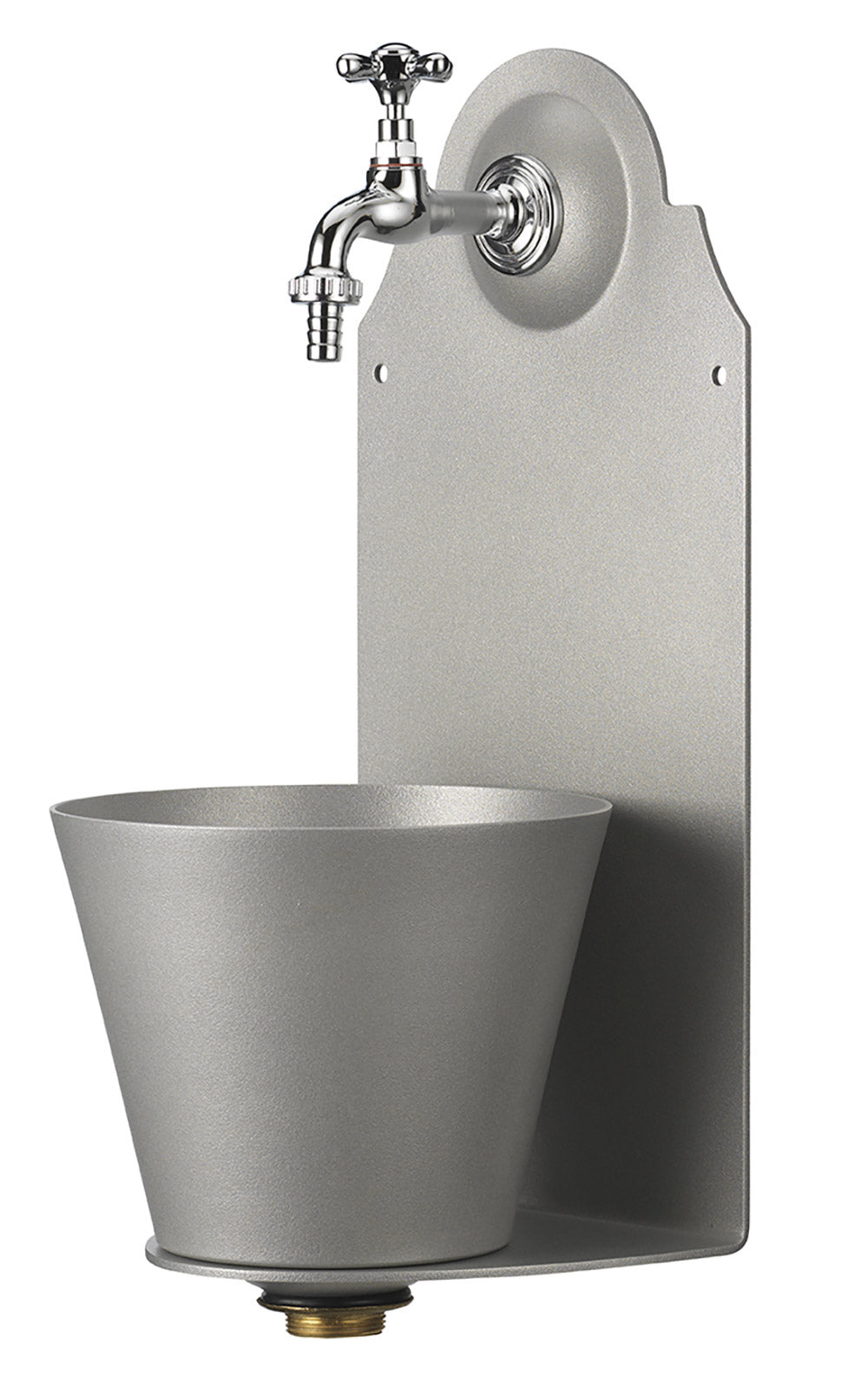 foto del prodotto fontana a parete da giardino con rubinetto belfer 42 pr alluminio