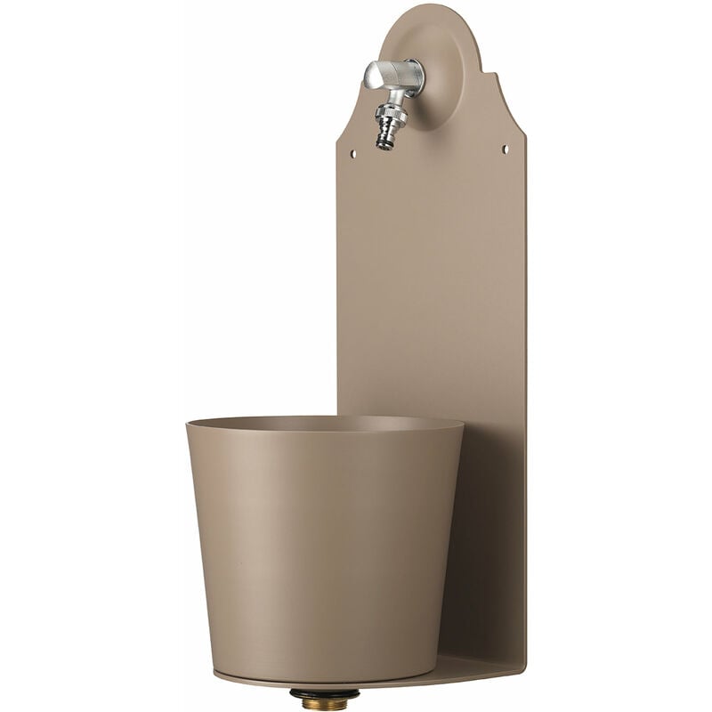 foto del prodotto fontana a parete da giardino con rubinetto belfer 42 prx tortora