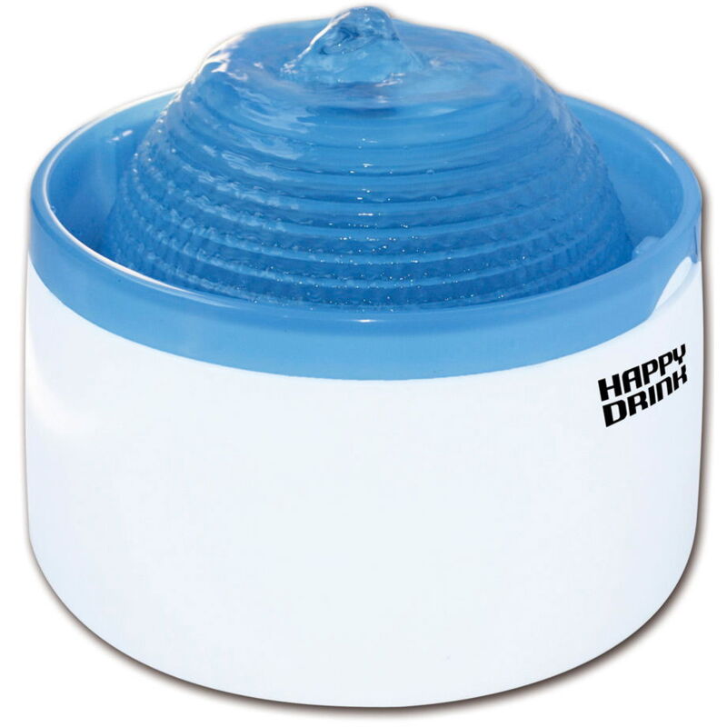 foto del prodotto fontana automatica con cartuccia in carbone happy drink colore blu per gatti