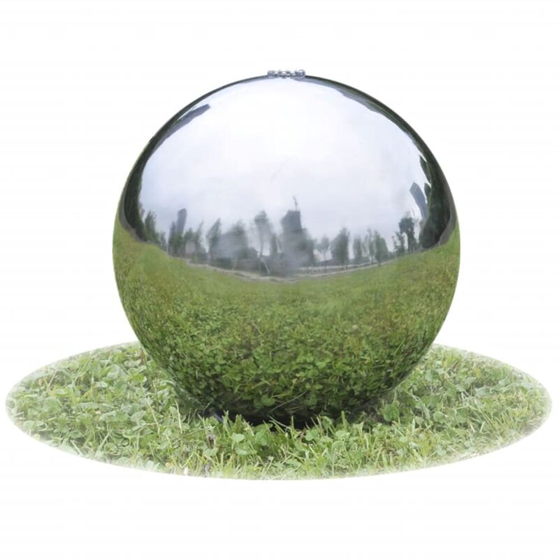 foto del prodotto fontana da giardino a sfera con led in acciaio inox 20 cm vidaxl 846983