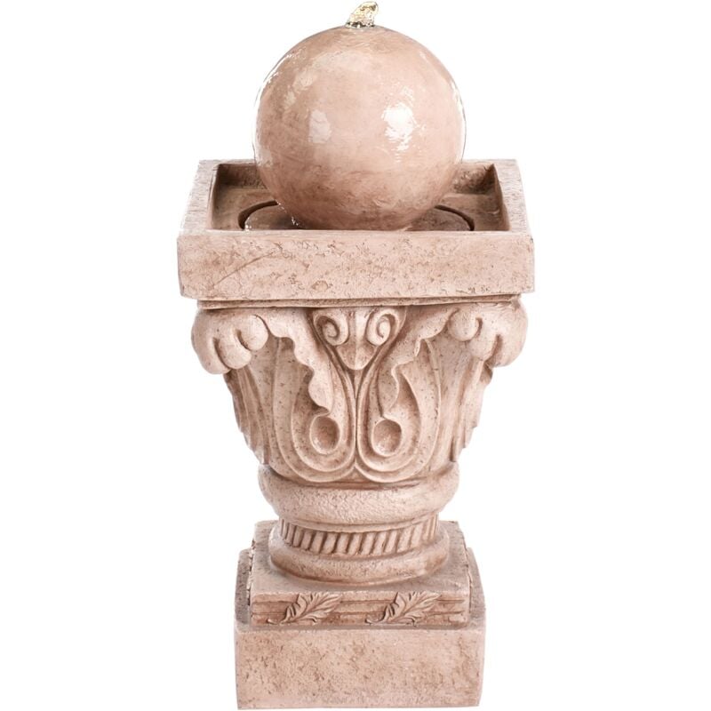foto del prodotto fontana da giardino all aperto con luce led plugged in resina beige velino