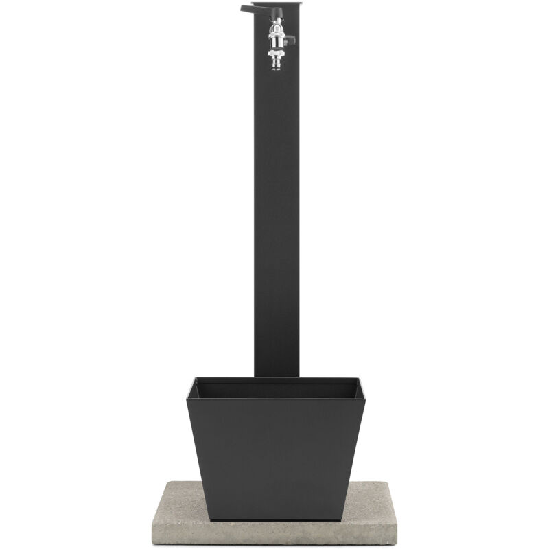 foto del prodotto fontana da giardino con rubinetto base vaschetta e portagomma belfer 42 qrrv antracite