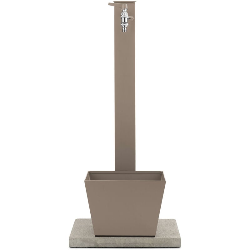 foto del prodotto fontana da giardino con rubinetto base vaschetta e portagomma belfer 42 qrrv tortora