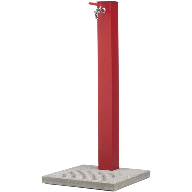 foto del prodotto fontana da giardino con rubinetto e base in cemento belfer 42 qbm rosso