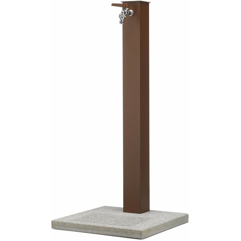 foto del prodotto fontana da giardino con rubinetto e base in cemento belfer 42 qbm ruggine