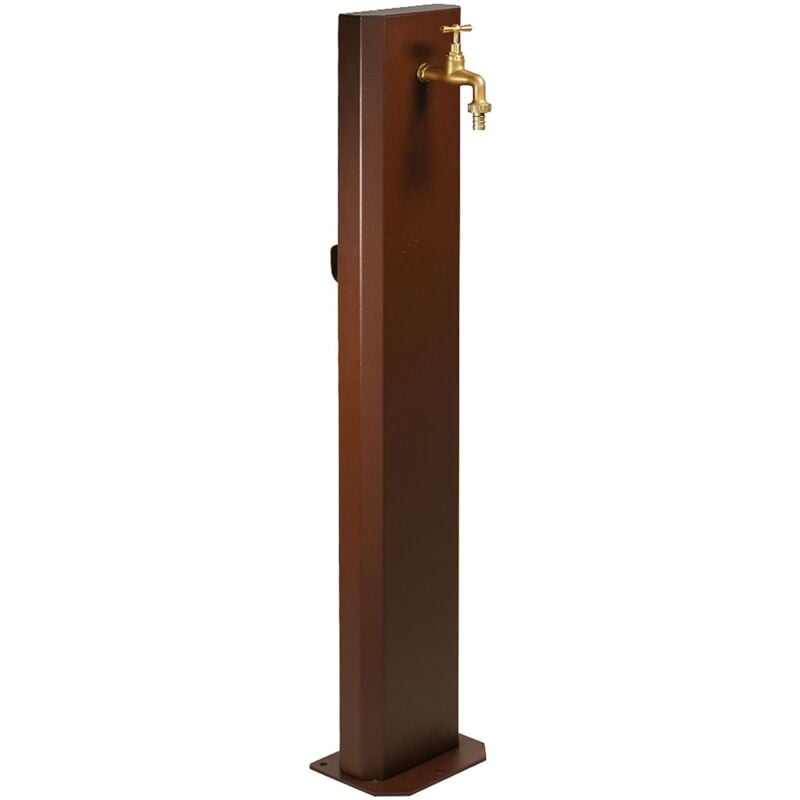 foto del prodotto fontana da giardino design a colonna ovale rubinetto in ottone senza base corten