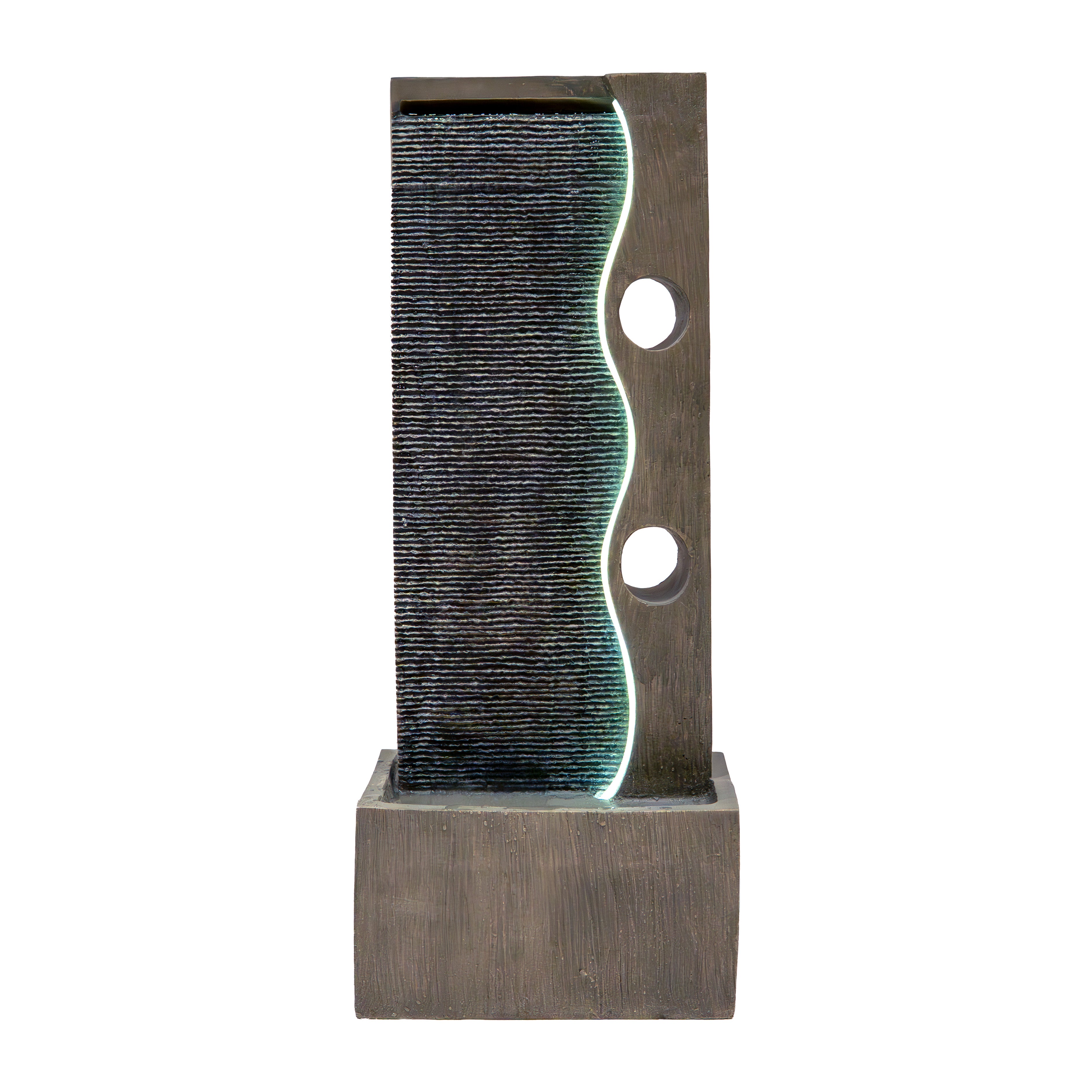 foto del prodotto fontana da giardino elettrica con led e cascata harmony falls