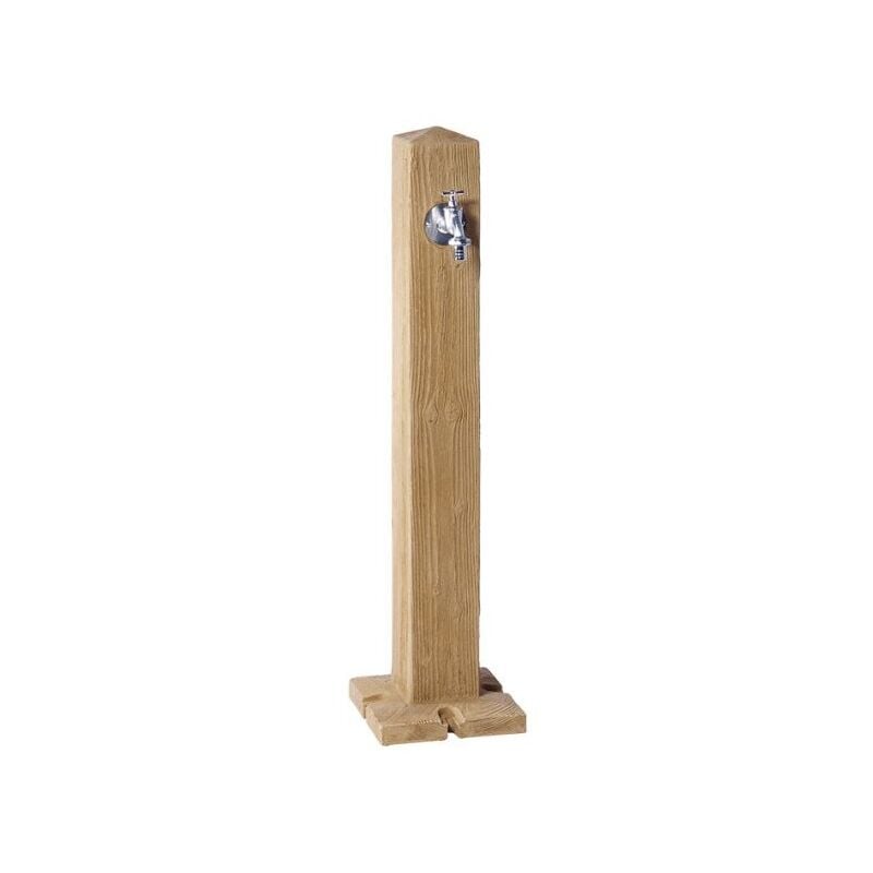 foto del prodotto fontana da giardino graf woody, imitazione legno naturale con rubinetto, 100 cm