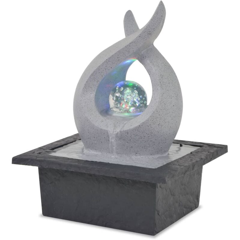 foto del prodotto fontana da interni con luce a led in poliresina vidaxl