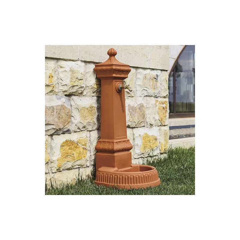 foto del prodotto fontana decorativa da giardino colore terracotta,