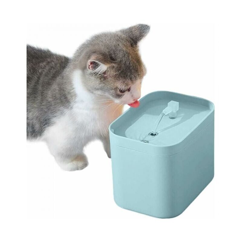 foto del prodotto fontana per gatti silenziosa da 1,5 litri, fontana per gatti e cani, fontana per gatti con forma di rubinetto, filtro per vari peli, fontana per
